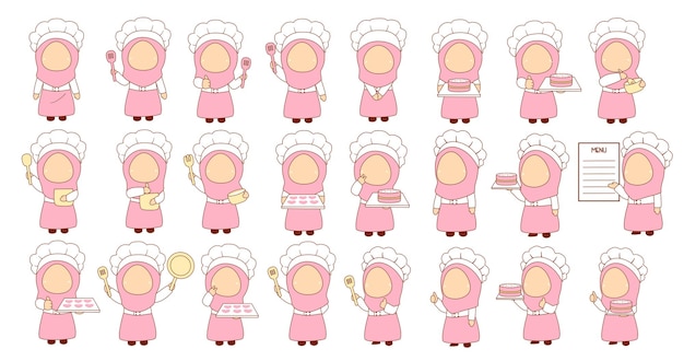 cute and kawaii chef cartoon collection