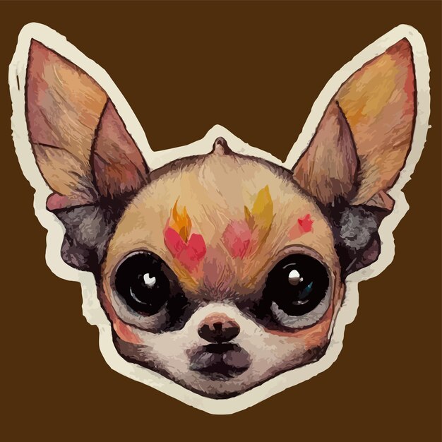 Vector cute kawaii chihuahua sticker clip art pastel goth vibe dog sticker vector