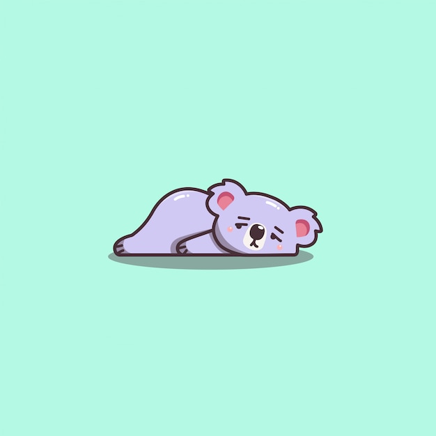 Cute Kawaii Hand Drawn Doddle Lazy and Bored Koala Mascot.