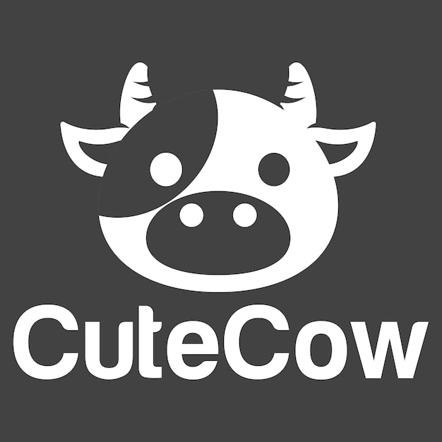 Cute Kawaii head cow Mascot Cartoon Logo Design Icon Illustration Character vector art for every category of business company brand like pet shop product label team badge label