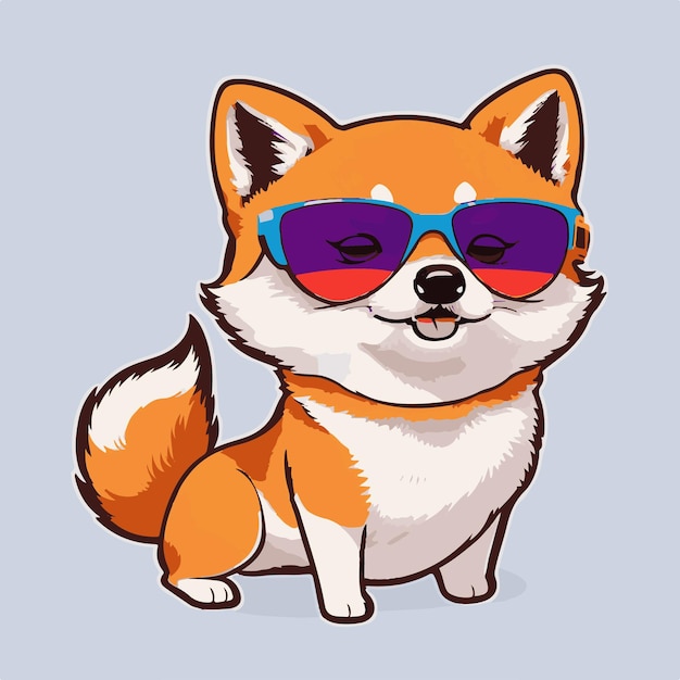 Cute kawaii Shiba Inu cartoon