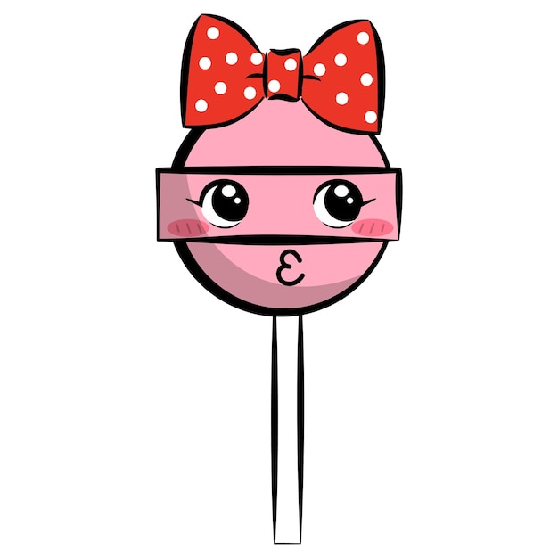 Cute kawaii sweet candy, cartoon style. Vector illustration.