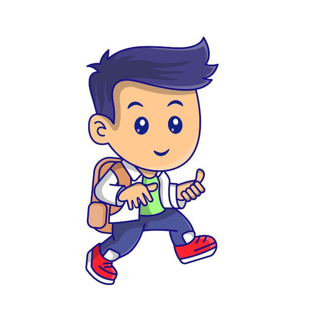 Cute kid back to school clipart