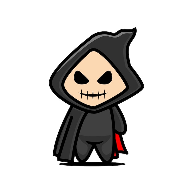 Cute kid with dracula halloween mascot costume