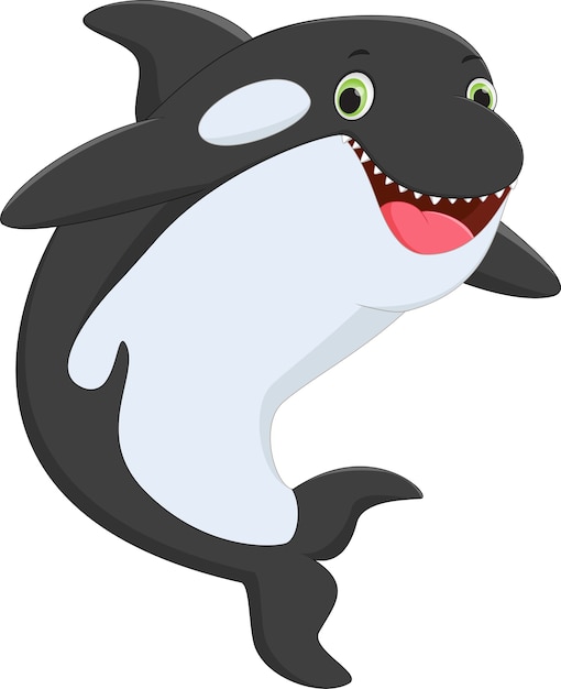 cute killer whale cartoon