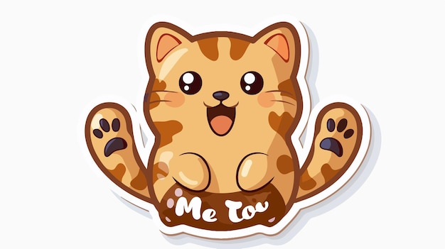 Vector cute kitten cookie icon sticker