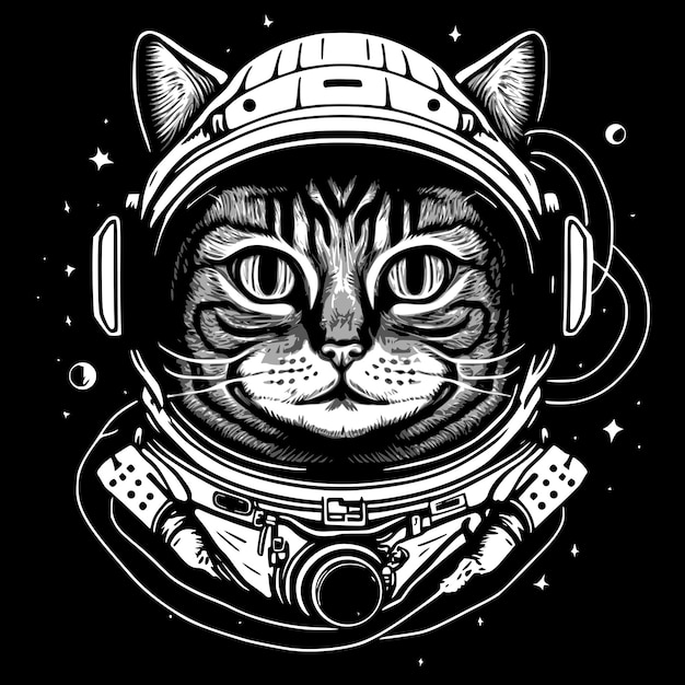 Cute kitty in an astronaut suit