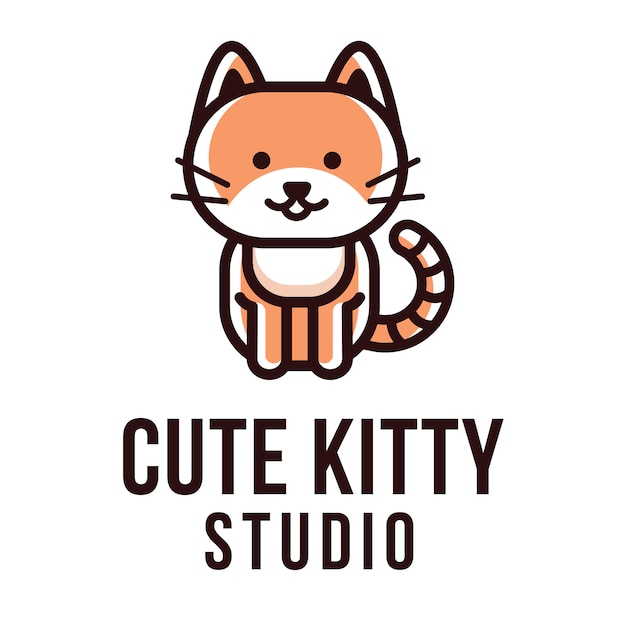 Cute Kitty Studio Logo Template