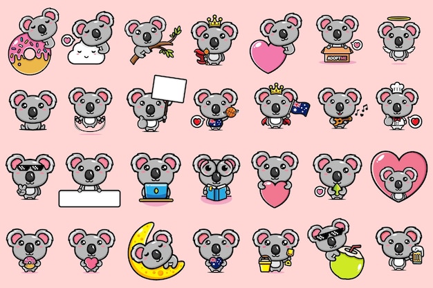 cute koala character mascot design