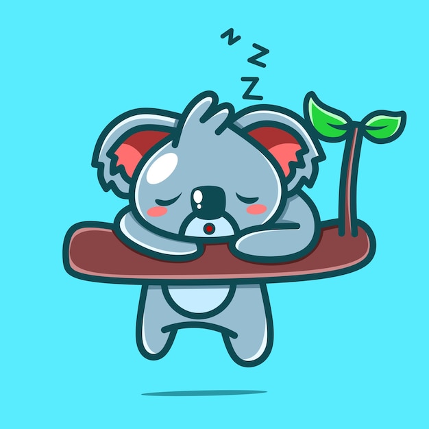 Cute koala character sleeping kawaii designs