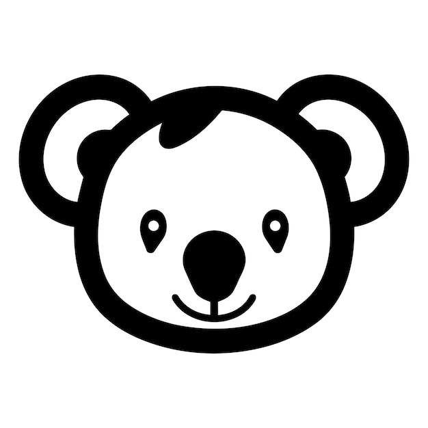 Cute koala face icon perfect for childrens products social media or branding