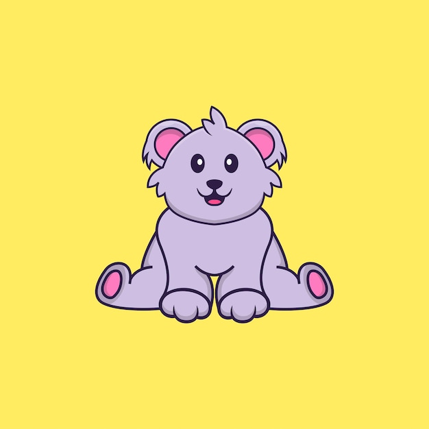 Cute koala is sitting. Animal cartoon concept isolated.