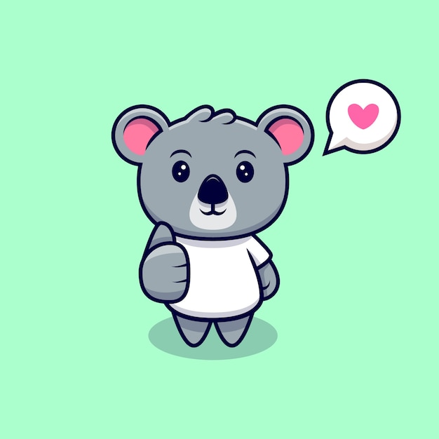 Cute Koala Thumbs Up Mascot Cartoon