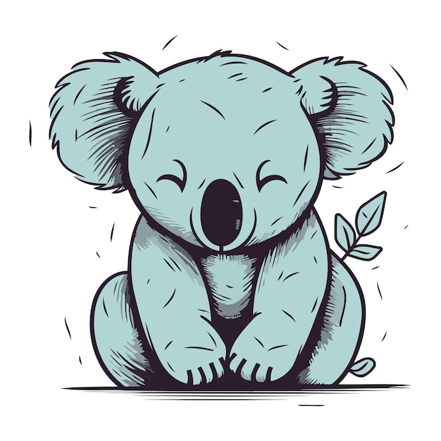 Cute koala Vector illustration of a cartoon koala