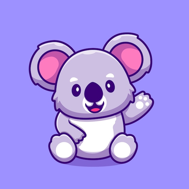 Cute Koala Waving Hand Cartoon