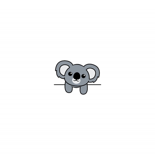 Cute koala over white wall, vector illustration