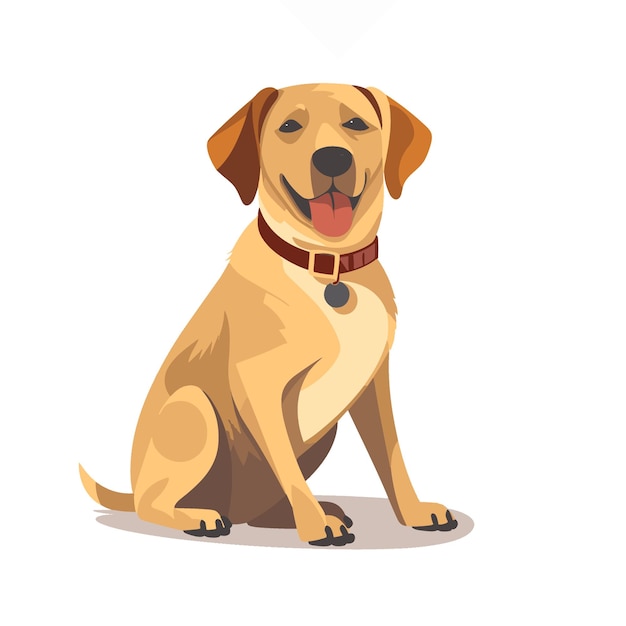 Cute Labrador Retriever on white background Mascot Dogs