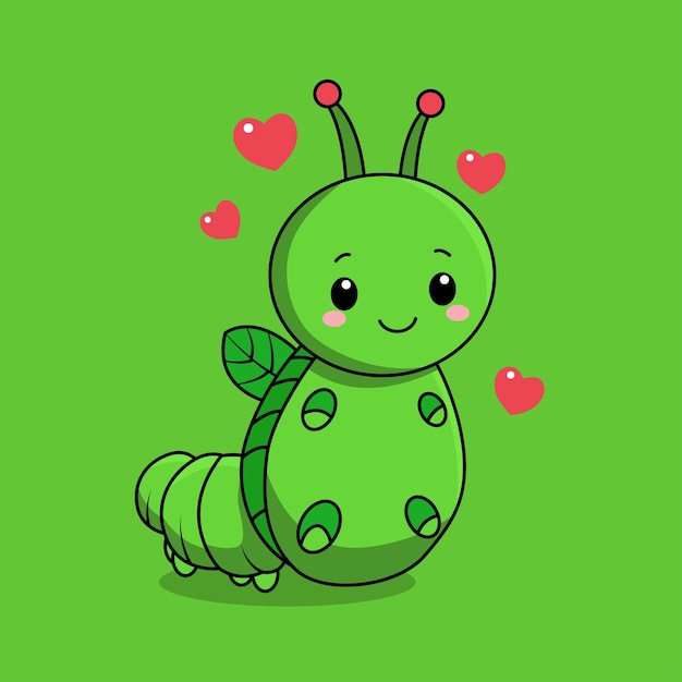 cute larvae full of love