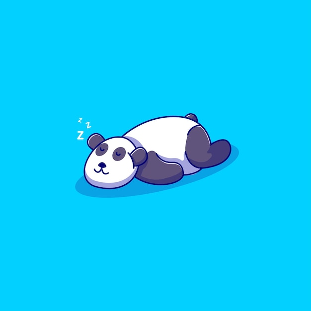 Cute lazy panda vector cartoon