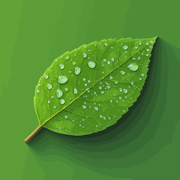 Cute Leaf with Water Droplet Vector Illustration vector illustration