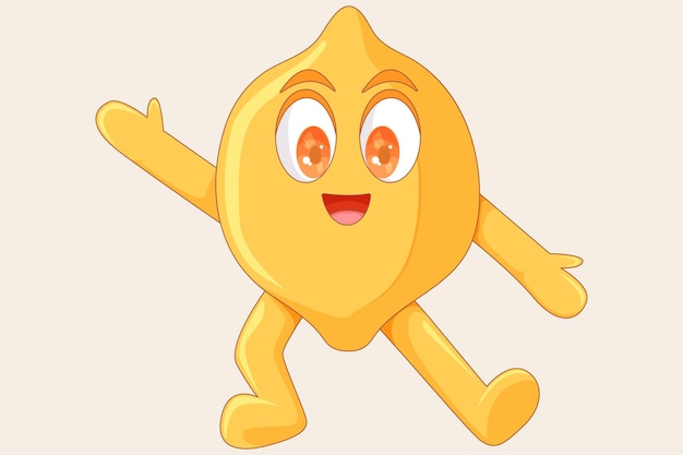 Cute Lemon Character Design Illustration