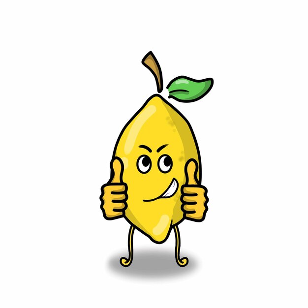 Cute lemon fruit character vector template design illustration