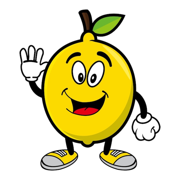 Cute lemon mascot design character Isolated on a white background