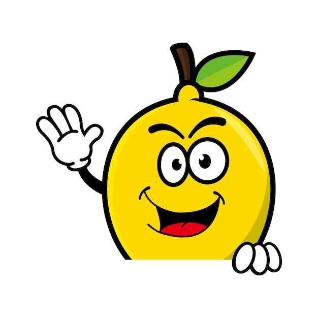 Cute lemon mascot design character Isolated on a white background