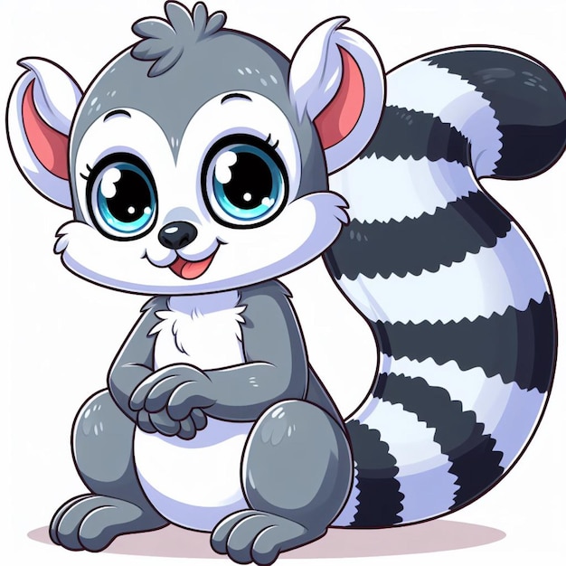 Cute Lemur Vector Cartoon illustration