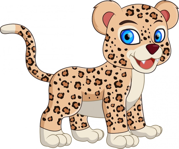 Cute leopard cartoon standing smiling