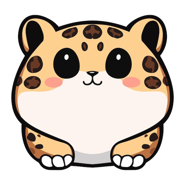 Cute leopard on a white background