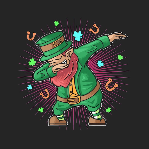 cute leprechaun dabbing saint patricks day