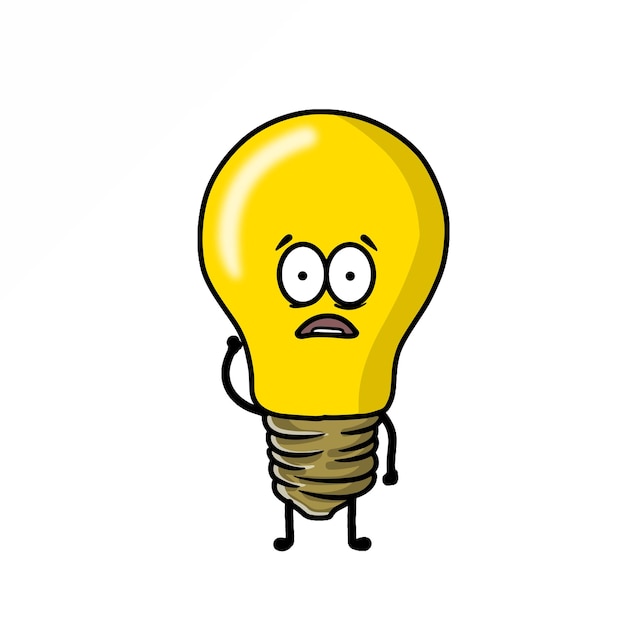 Vector cute light bulb character vector template design illustration