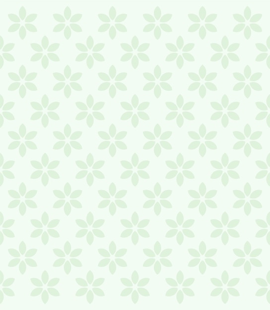 Cute light green pattern with small flowers with six petals