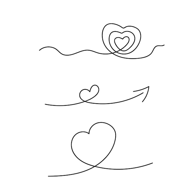 Cute lines with hearts