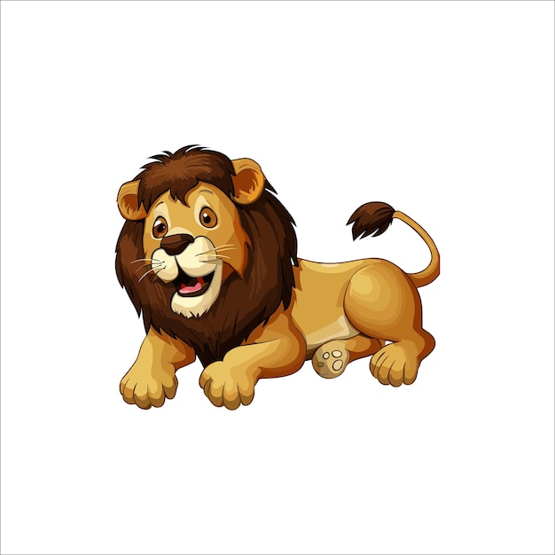 Cute lion cartoon clipart vector illustration