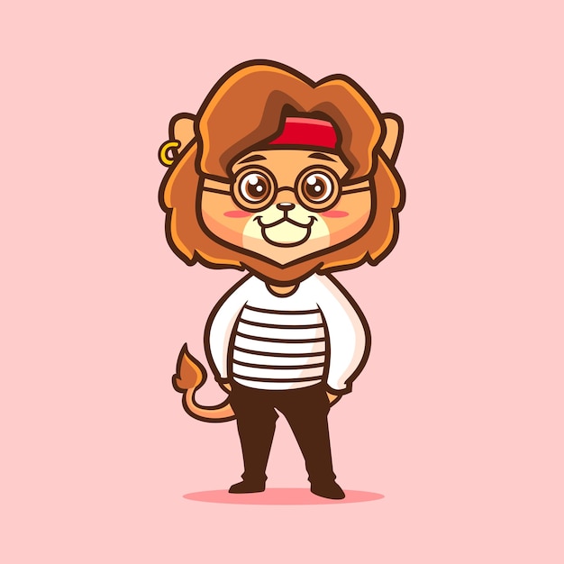 Cute lion character illustration