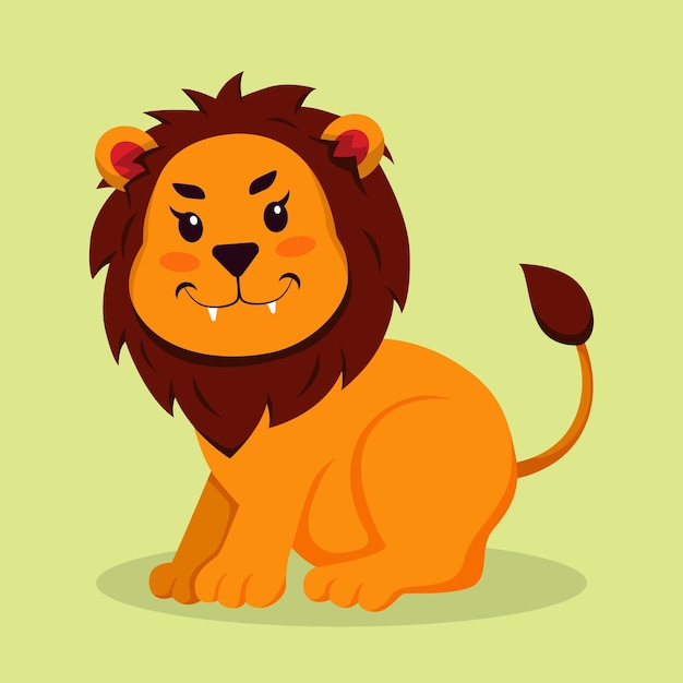 Cute Lion Design Character Illustration