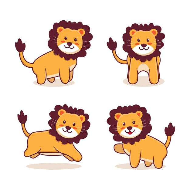 Vector cute lion illustration