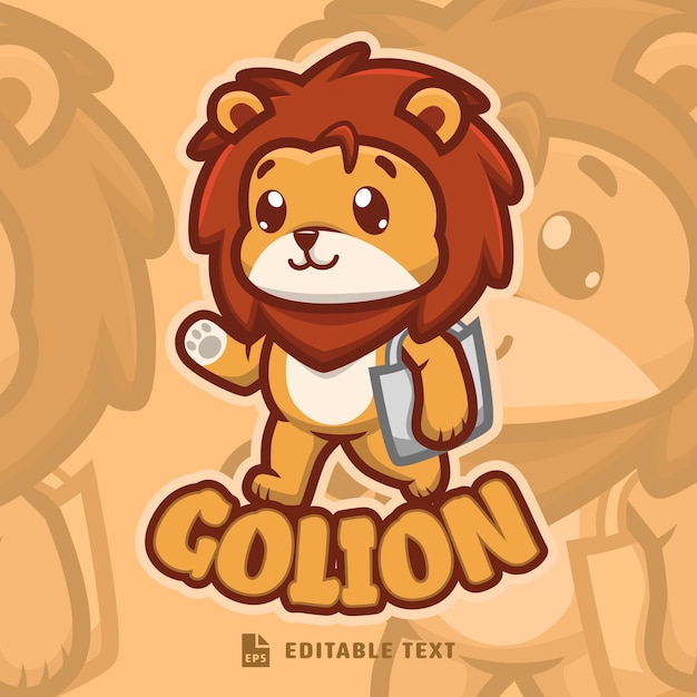 Cute Lion Logo Mascot Character