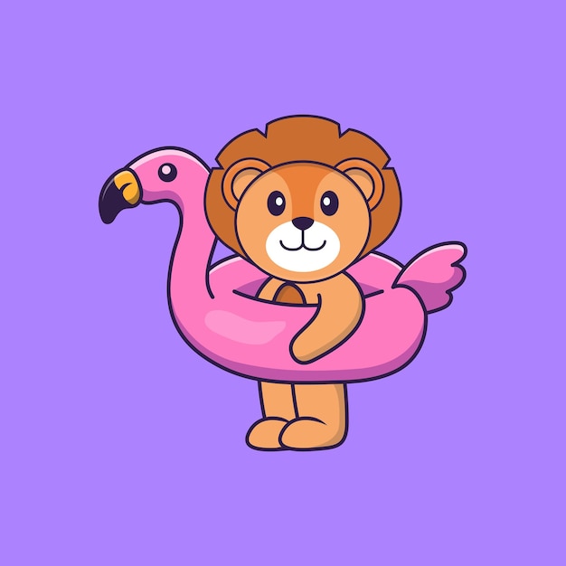 Cute lion mascot character. Animal cartoon concept isolated.