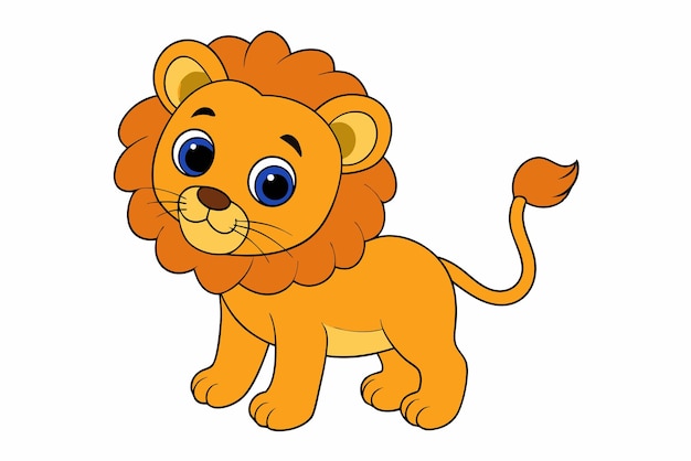 Cute Lion Playing Vector Art Illustration