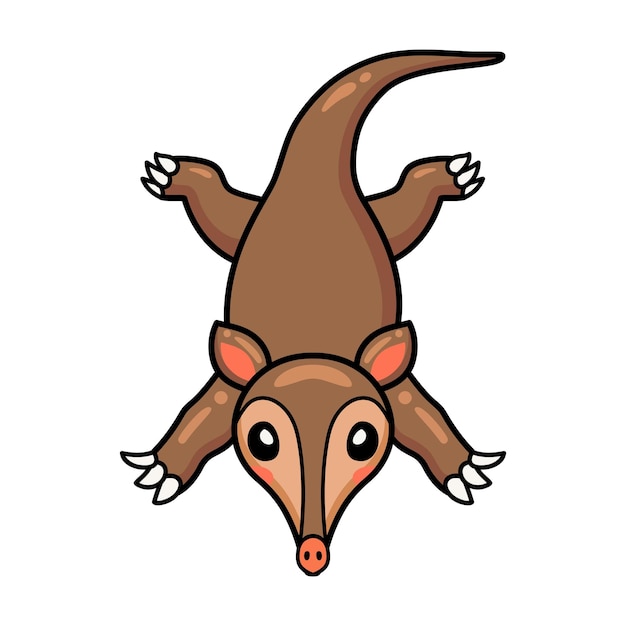 Cute little aardvark cartoon character