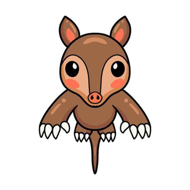 Cute little aardvark cartoon leaping