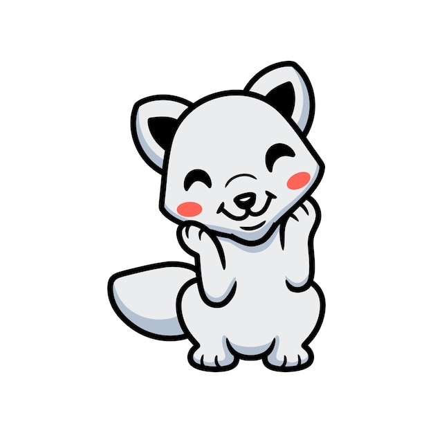 Cute little arctic fox cartoon