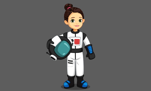 Cute little astronaut girl 