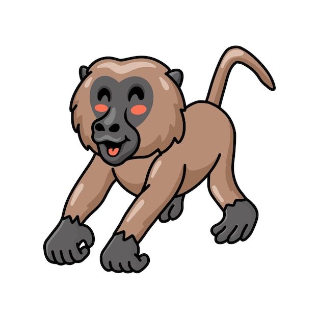 Cute little baboon monkey cartoon