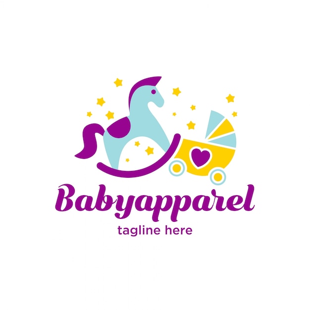 Cute little baby apparel logo