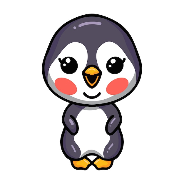 Cute little baby penguin cartoon standing