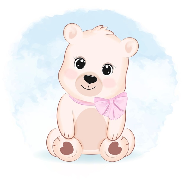 Cute little Bear animal cartoon illustration